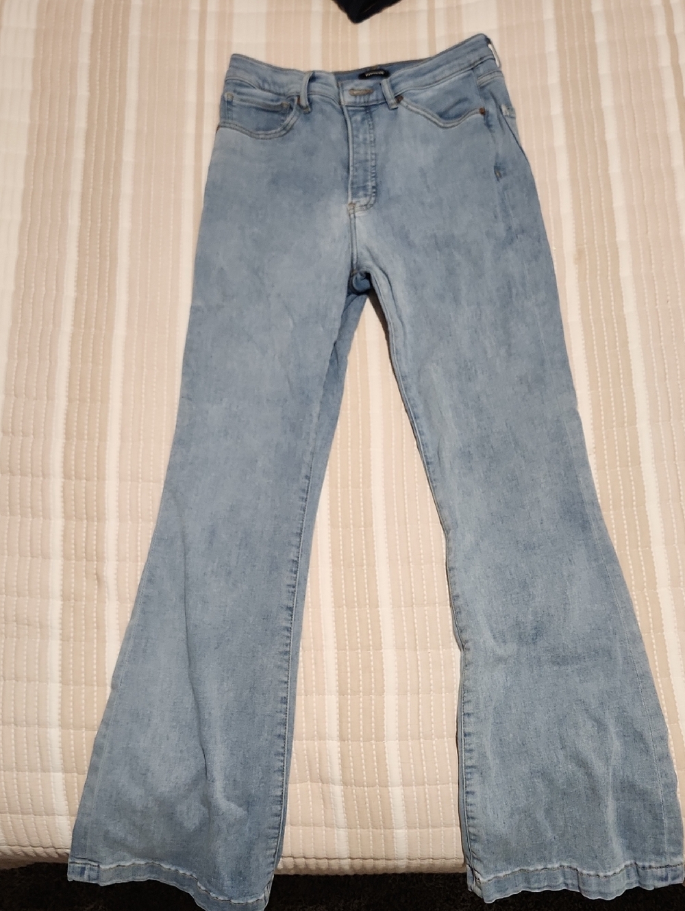 Express Light Wash Flare Jeans